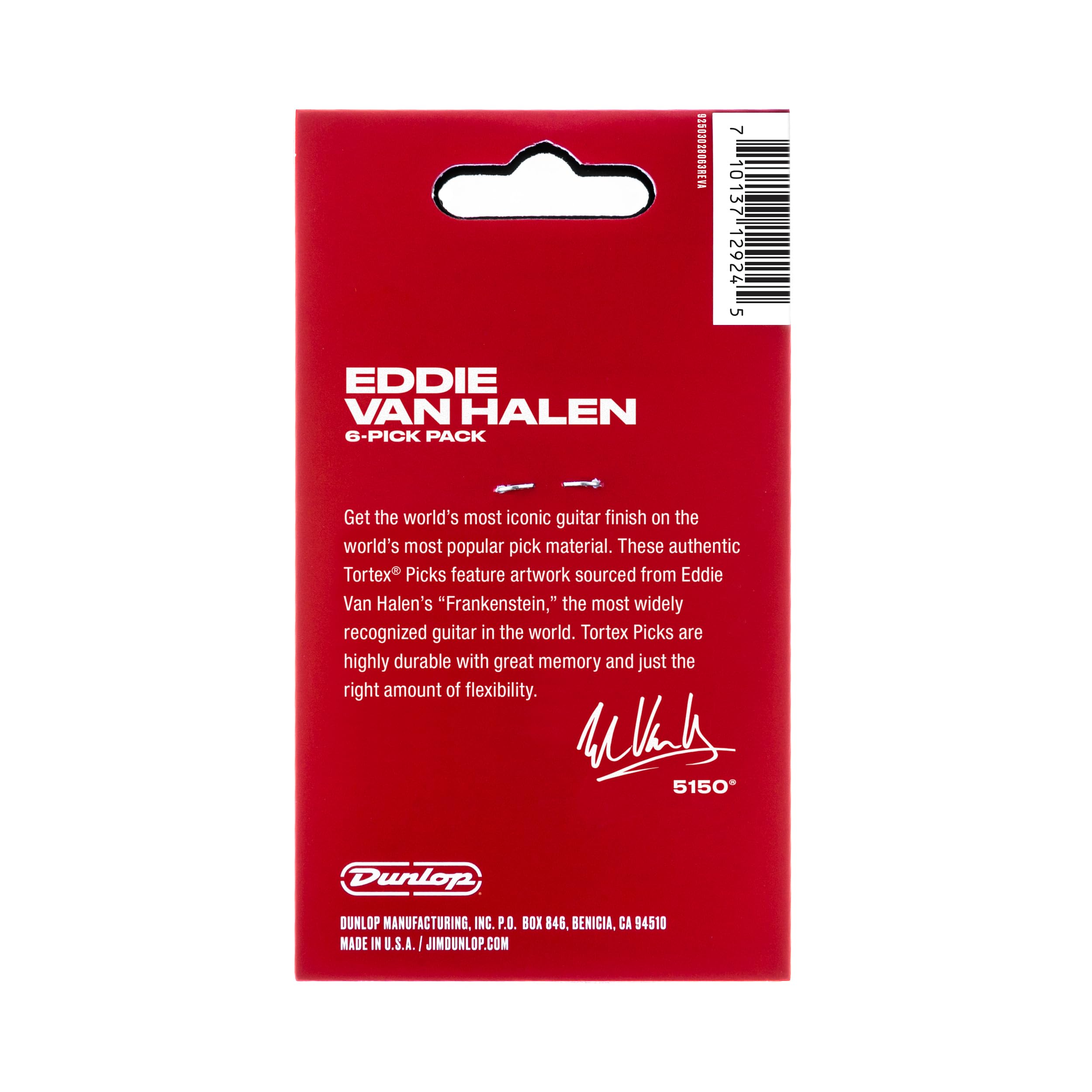 Jim Dunlop Evh Tortex Frankenstein Picks .50Mm   6 Pack